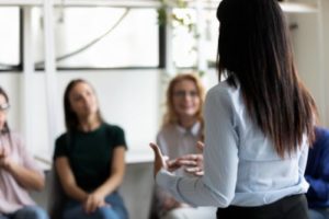 group meeting the New Hampshire Detox Center staff