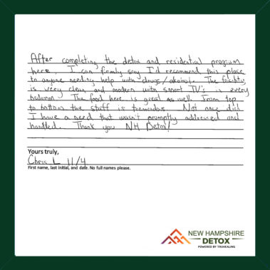 NH Detox Testimonial