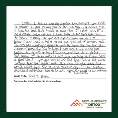 NH Detox Testimonial