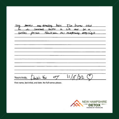 NH Detox Testimonial