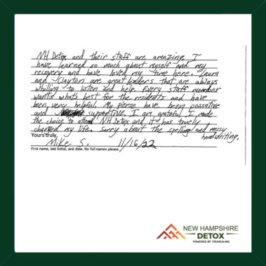 NH Detox Testimonial