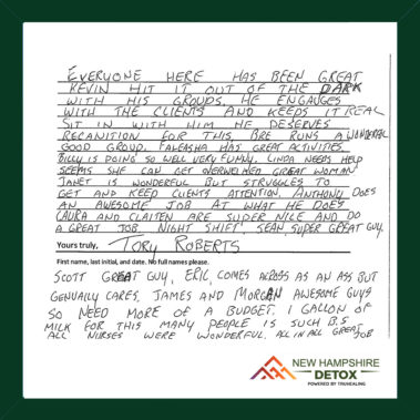 NH Detox Testimonial