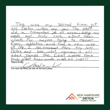 NH Detox Testimonial