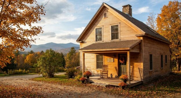 ai-featured-6c80d4fe-6fd6-42be-b5b3-36af1f523547-111 Residential detox facility exterior in Bethlehem, New Hampshire with mountain views and autumn foliage