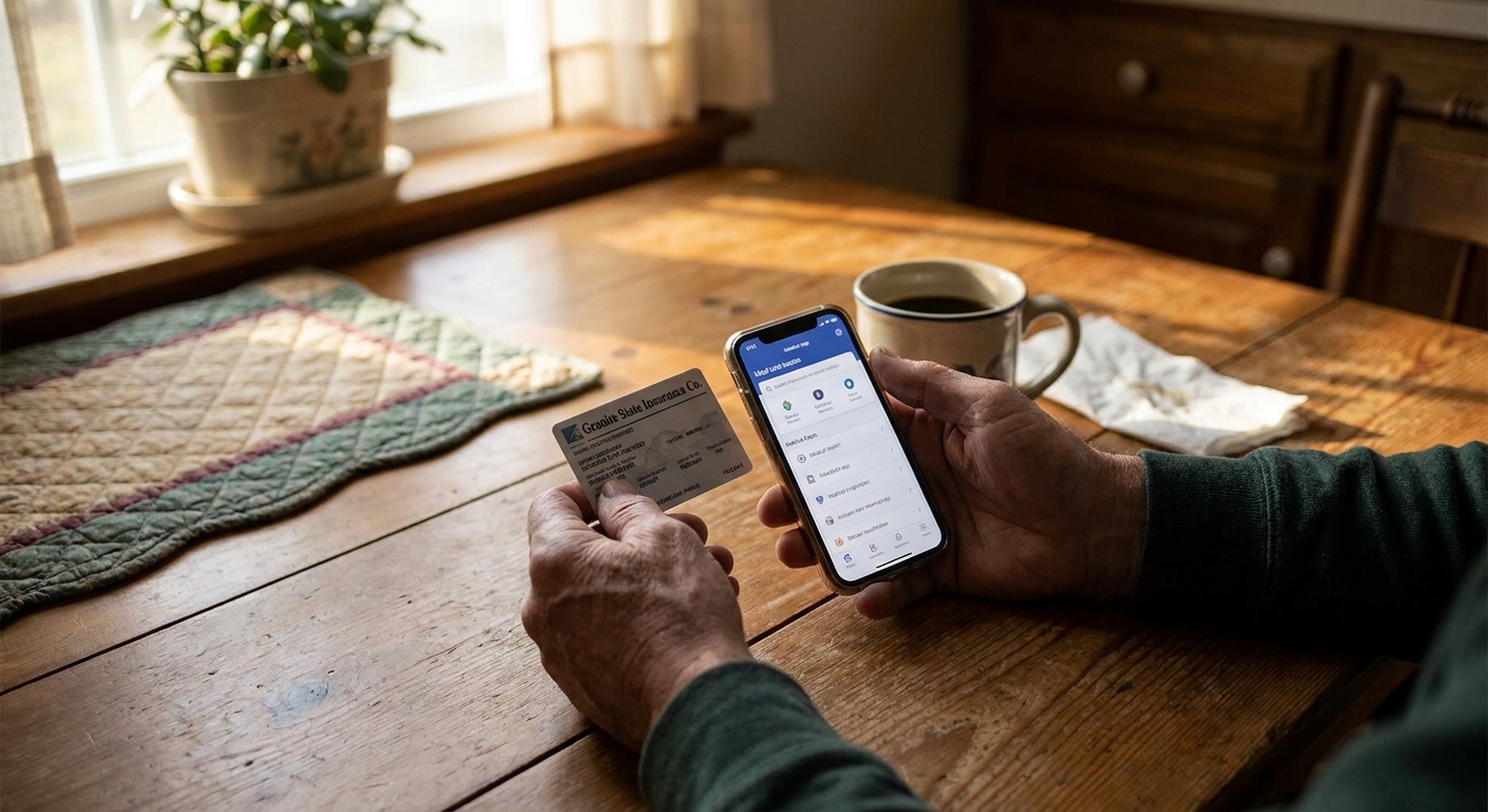 Parent's hands holding Aetna insurance card and phone while researching detox coverage options